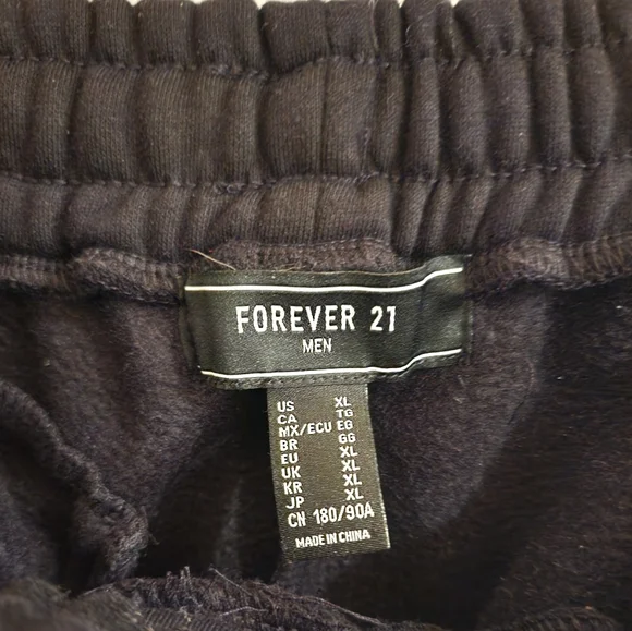 Forever 21 sweat set Rose logo XL joggers L hoody Black & Red new no tags washed - Picture 8 of 15